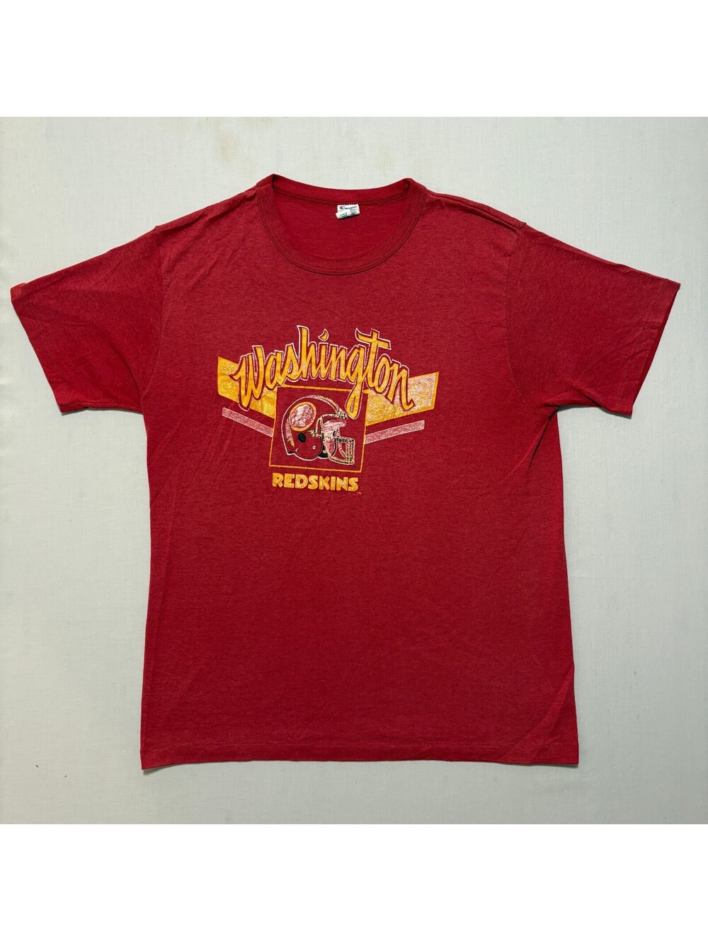VTG 80's Champion Washington Redskins Faded Distressed T-Shirt Men's XL Red